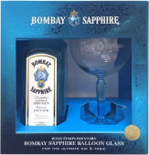 "Bombay Sapphire", в подарочной упаковке+бокал