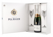"Pol Roger" Brut Reserve, в подарочной упаковке+2 бокала