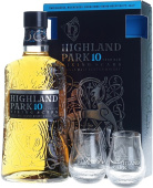 Highland Park 10 YO, в подарочной упаковке + 2 стакана