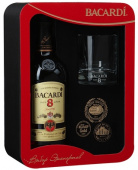 "Bacardi" Reserva Superior 8 YO, в подарочной упаковке со стаканом