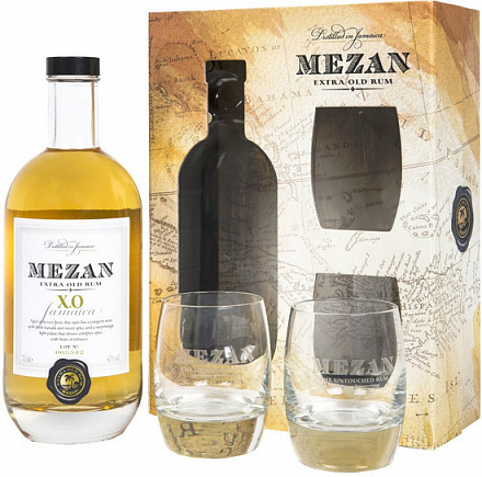 "Mezan" Jamaica XO, в подарочной упаковке с 2-мя стаканами