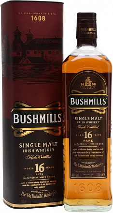 "Bushmills" Single Malt 16 YO в подарочной упаковке