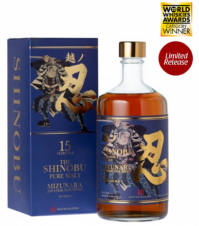 Shinobu 15YO Pure Malt Whisky Mizunara Oak Finish, в подарочной упаковке