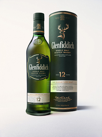 "Glenfiddich" 12YO, в подарочной упаковке